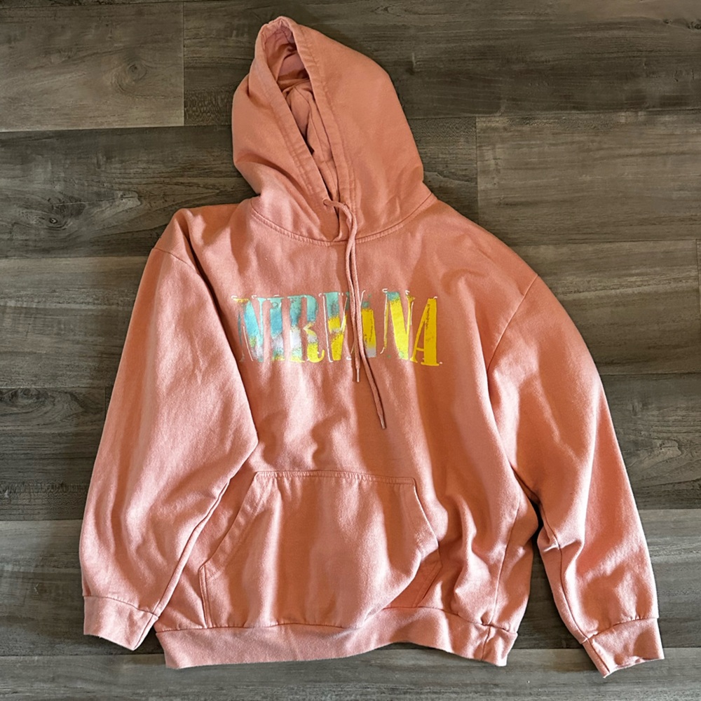 Nirvana Pink Hoodie with Graphic